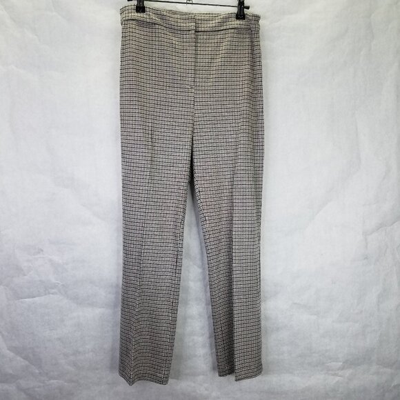 Theory St Jean Stratton Pants Women's 6 Crop Multicolor Houndstooth Knit Pockets - Picture 1 of 14